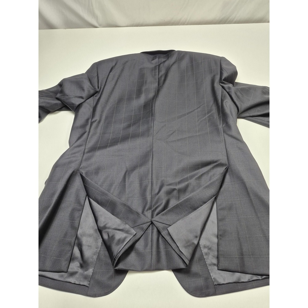 Roberto Zanieri Suit Mens 44R Blue Wool Super 140s Check 2 Piece 38x36 Italy NWT - Picture 7 of 16